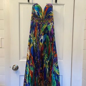 Beautiful Night Moves pleated, beaded, party, prom, wedding guest guest dress
